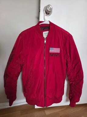 Pull & Bear NASA bomber jacket Red